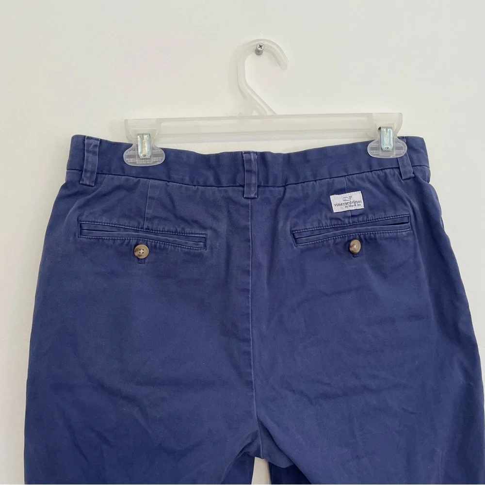 VINEYARD VINES Mens 9 Inch Stretch Breaker Shorts Blue Cotton Blend Chino Shorts
